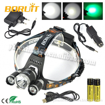 Boruit RJ-3000 Green LED Lights High Power Headlamp